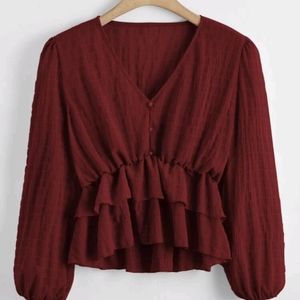 Red Peplum top